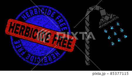 Bicolor Scratched Herbicide Free Stamp Seal and Geometric Mosaic Shower Stream Icon 85377115