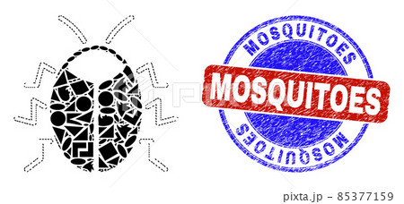 Bicolor Rubber Mosquitoes Seal and Geometric Mosaic Bug Icon 85377159