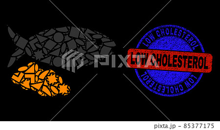Bicolor Rubber Low Cholesterol Badge And Geometric Mosaic Fish Caviar Icon Bicolor Rubber Low Cholesterol Badge And Geometric Mosaic Fish Caviar Icon 85377175