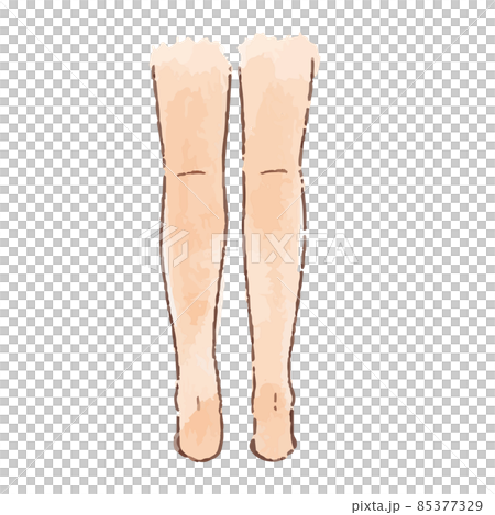 水彩風の身体パーツ 後ろ姿の足 太ももから下 85377329