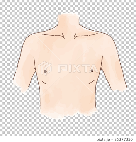 水彩風の身体パーツ 男性の胸部 水彩風の身体パーツ 男性の胸部 85377330