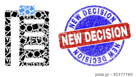 Bicolor Distress New Decision Badge and...のイラスト素材 [85377760] - PIXTA