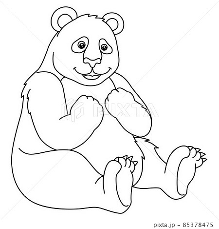 Panda Coloring Page Isolated for Kids 85378475