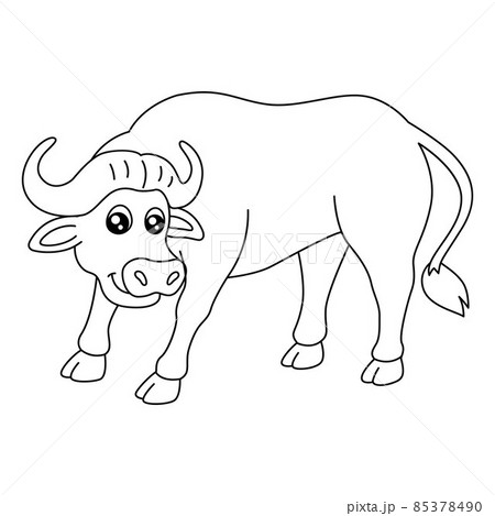 Buffalo Coloring Page Isolated for Kids 85378490