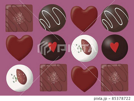 バレンタインのチョコレートギフトセットのイラスト素材