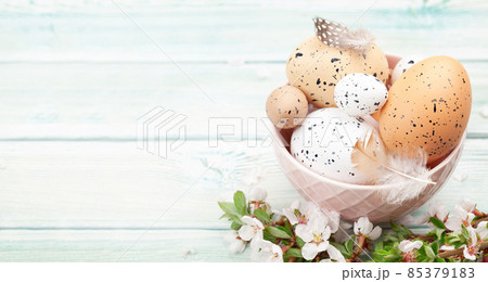 Easter eggs and cherry blossom Easter eggs and cherry blossom 85379183