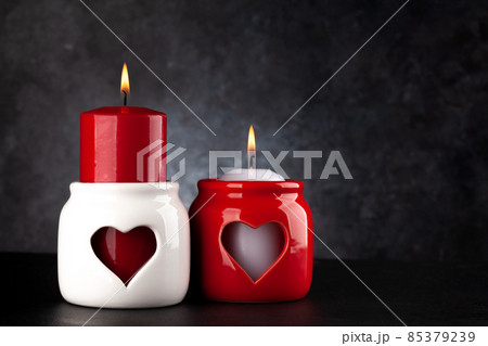 Valentines day card with candles 85379239