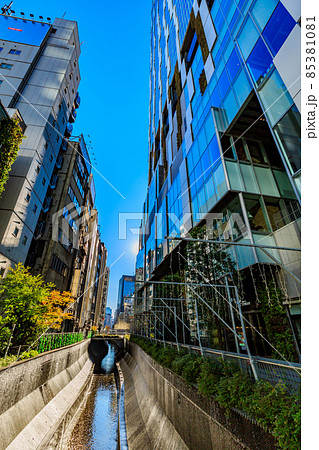 東京 渋谷駅東口の街並み 渋谷ストリームと渋谷川 東京 渋谷駅東口の街並み 渋谷ストリームと渋谷川 85381081