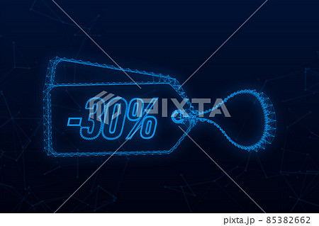30 percent OFF Sale Discount tag. Discount offer price tag. 30 percent discount promotion flat icon with long shadow. Vector stock illustration 85382662