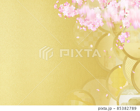 桜と金箔の和風背景 桜と金箔の和風背景 85382789