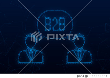 B2B sales person selling products. Business-to-business sales, B2B sales method. Vector stock illustration B2B sales person selling products. Business-to-business sales, B2B sales method. Vector stock illustration 85382823