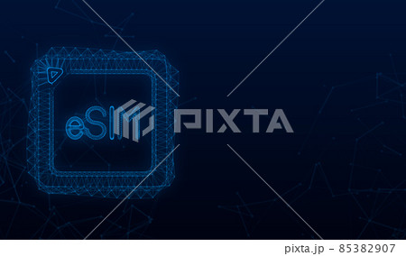 eSIM Embedded SIM card icon symbol concept. new chip mobile cellular communication technology. Vector stock illustration 85382907