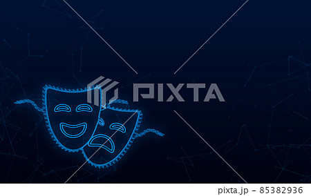 Comedy and tragedy theatrical masks. Vector stock illustration 85382936