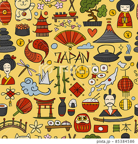 Japanese traditions and culture. Seamless Pattern for your design Japanese traditions and culture. Seamless Pattern for your design 85384586