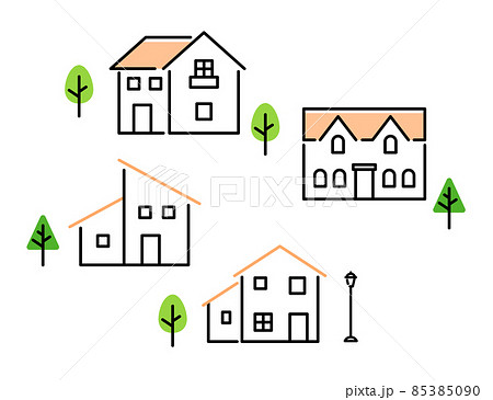 家のアイコンイラスト マイホーム 一軒家のイラスト素材 家のアイコンイラスト マイホーム 一軒家のイラスト素材