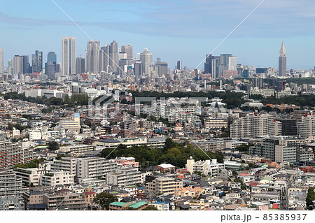 東京都市風景　三軒茶屋キャロットタワー展望ロビーより 85385937