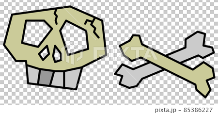 人が死亡して骨と頭蓋骨になったイラスト 人が死亡して骨と頭蓋骨になったイラスト 85386227