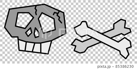 人が死亡して骨と頭蓋骨になったイラスト 人が死亡して骨と頭蓋骨になったイラスト 85386230