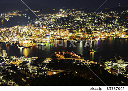 長崎　稲佐山からの世界三大夜景　長崎県長崎市 85387005
