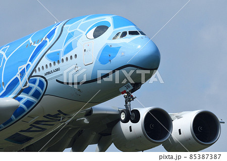 着陸進入中の 全日空 (ANA) の大型旅客機 着陸進入中の 全日空 (ANA) の大型旅客機 85387387