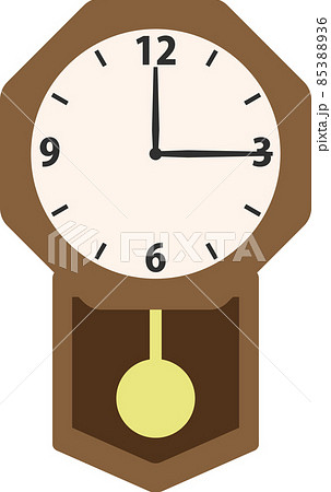 アンティークな振り子時計のかわいいシンプルイラストのイラスト素材 8536