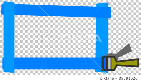 ペンキを刷毛で塗ってフレームを書くイラスト 85391626