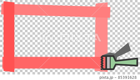 Illustration of painting a frame with a brush - Stock Illustration ...