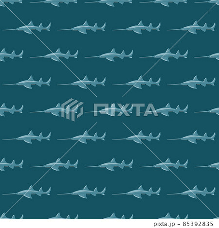 Saw shark seamless pattern in scandinavian style. Marine animals background. Vector illustration for children funny textile. Saw shark seamless pattern in scandinavian style. Marine animals background. Vector illustration for children funny textile. 85392835