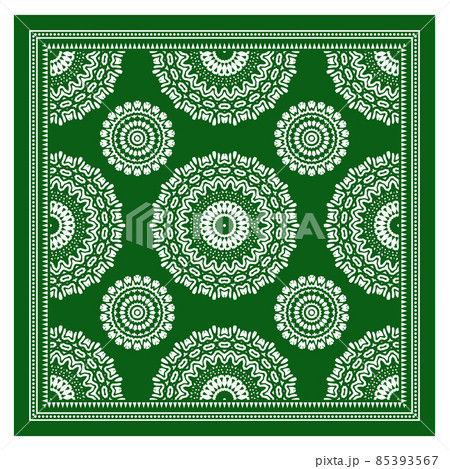 Bandana Shawl, Tablecloth Fabric Print, Silk Neck Scarf, Kerchief Design, Ornament Paisley, Square Pattern 85393567