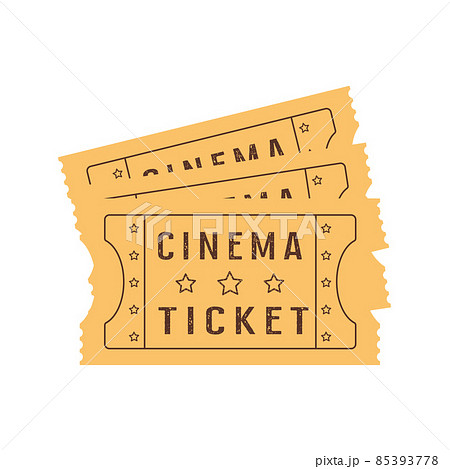 cartoon illustration with cinema tickets isolated background 85393778