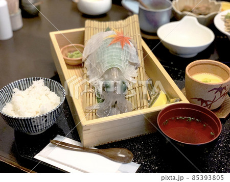 福岡名物　ヤリイカ活き造り 85393805