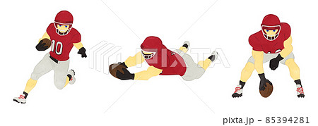 アメリカンフットボール選手のイラストセット 01 アメリカンフットボール選手のイラストセット 01 85394281