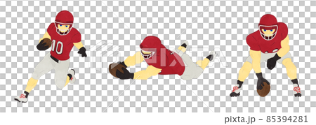 アメリカンフットボール選手のイラストセット 01 アメリカンフットボール選手のイラストセット 01 85394281