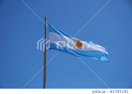 風になびくアルゼンチンの国旗 風になびくアルゼンチンの国旗 85395181