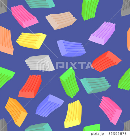 Colorful Plasticine Set Isolated on White Background. Seamless Pattern 85395673