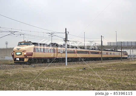 北陸本線　加賀笠間－美川　JR西日本　485系　A05編成（京都）　雷鳥 85396115