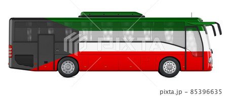 Bus travel in Kuwait, Kuwaiti bus tours, concept. 3D rendering 85396635