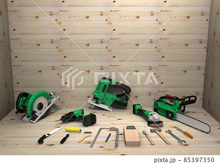 DIY　工具　大工道具　リフォーム　修理　リノベーション　日曜大工　板張り　部屋(3DCGイメージ) 85397350