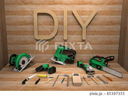 DIY 工具 大工道具 リフォーム 修理 リノベーション 日曜大工 板張り 部屋(3DCGイメージ) DIY 工具 大工道具 リフォーム 修理 リノベーション 日曜大工 板張り 部屋(3DCGイメージ) 85397355