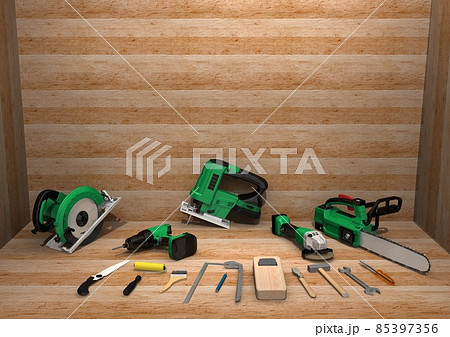 Diy 工具 大工道具 リフォーム 修理 リノベーション 日曜大工 板張り 部屋 3dcgイメージ のイラスト素材