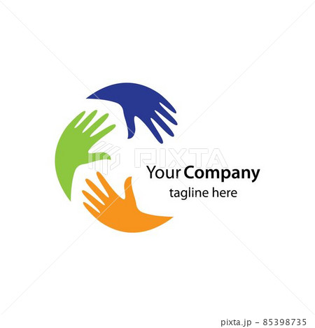 Hands logo team illustration 85398735