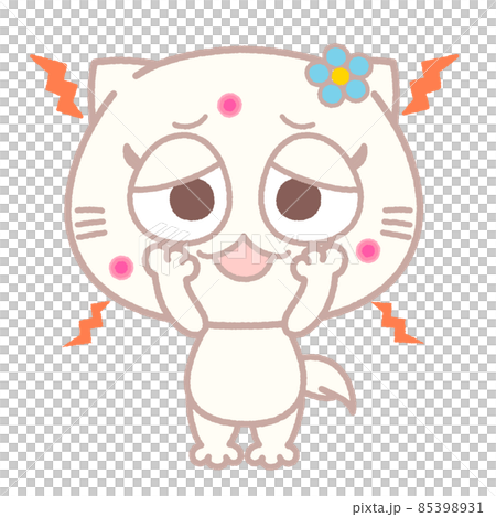 ニキビトラブルにショックなねこ　肌荒れ 85398931