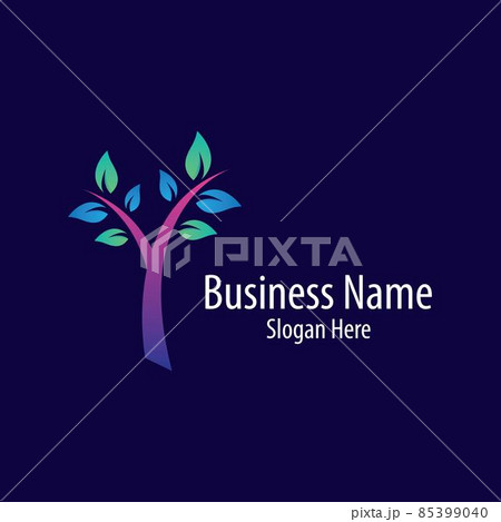 Tree gradient logo template vector icon Tree gradient logo template vector icon 85399040