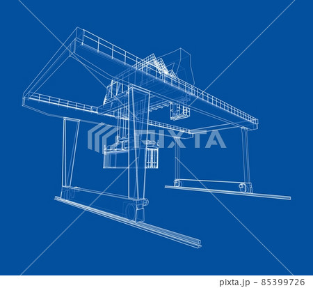 Rail-mounted gantry container crane outline Rail-mounted gantry container crane outline 85399726