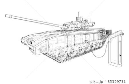 Electric Tank Charging Station Sketch 85399731