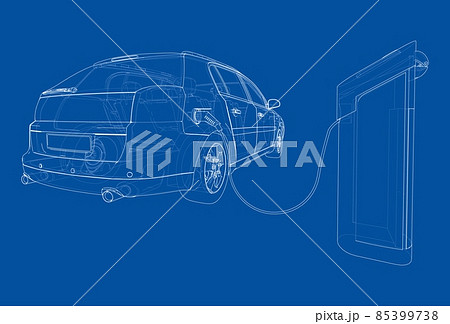 Electric Vehicle Charging Station Sketch 85399738
