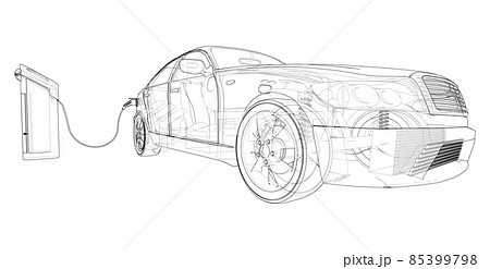 Electric Vehicle Charging Station Sketch Electric Vehicle Charging Station Sketch 85399798