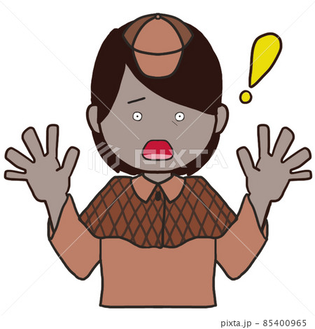 びっくりしている中年の探偵(女2) びっくりしている中年の探偵(女2) 85400965
