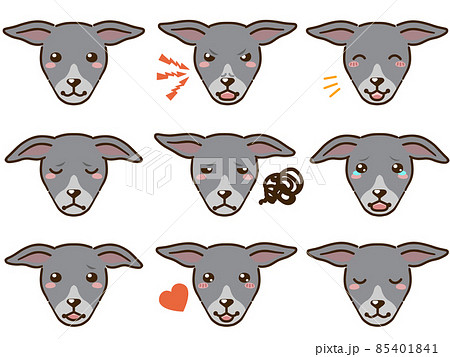 イタリアングレイハウンド(グレー系)の表情顔アイコン イタリアングレイハウンド(グレー系)の表情顔アイコン 85401841