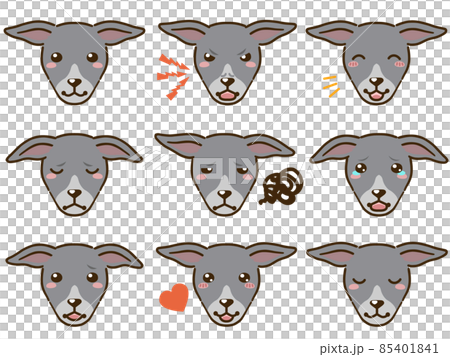 イタリアングレイハウンド(グレー系)の表情顔アイコン イタリアングレイハウンド(グレー系)の表情顔アイコン 85401841